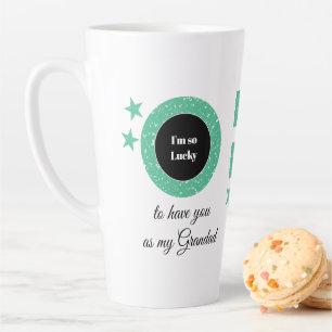 Mint white so lucky Grandad with photo Latte Mug