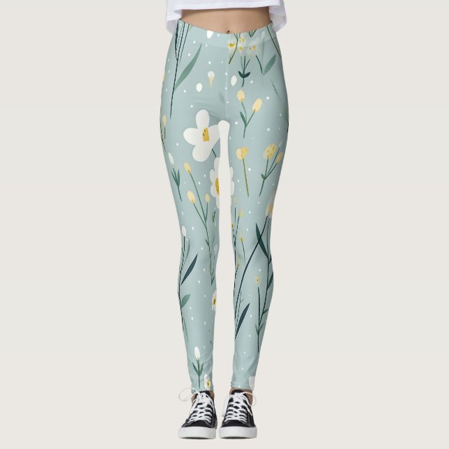 Mint WIldflowers Leggings (Front)