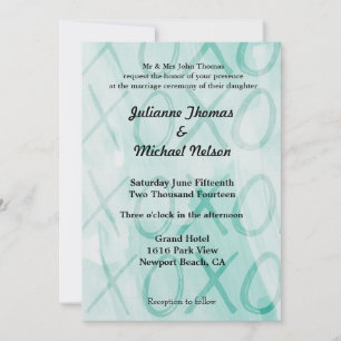 Mint XOXO Wedding Invitation