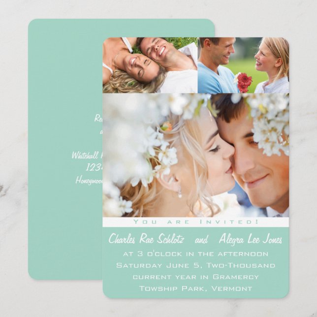 Mint Your Photo Wedding Invitations (Front/Back)