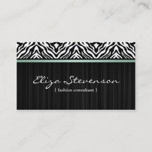 Mint Zebra Fashion Consultant Business Card