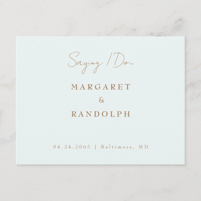 Minted Elegance Wedding Save the Date Announcement Postcard (Front)