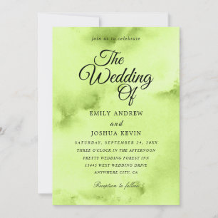 Minted Watercolor Wash   Green Wedding  Invitation
