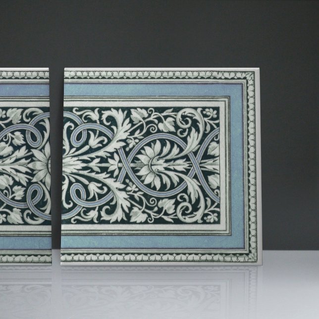Mintons UK Classical Greek Floral Pattern Blue Tile (Creator Uploaded)