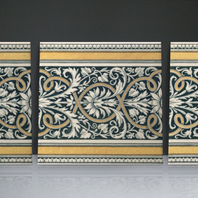 Mintons UK Classical Greek Floral Pattern Tile (Creator Uploaded)