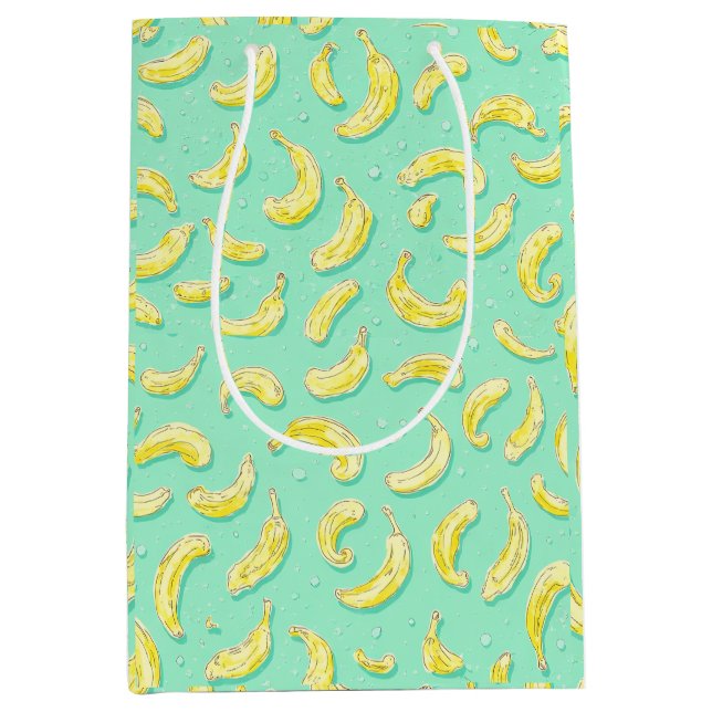 Minty Banana Pattern Fruit Lover's Delight Medium Gift Bag (Front)