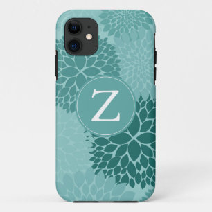 Minty Blossoms Monogram iPhone 11 Case
