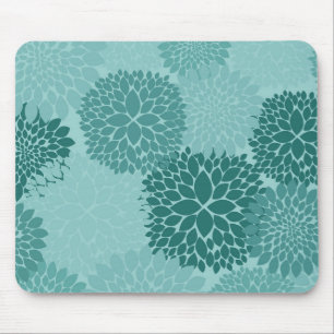 Minty Flowers Mouse Mat