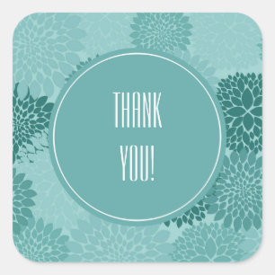 Minty Flowers Square Sticker