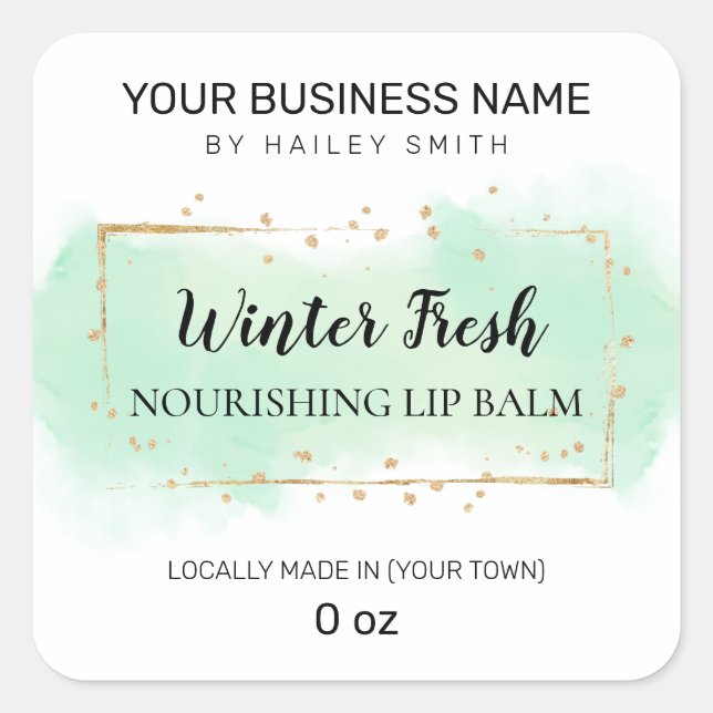 Minty Fresh Lip Balm Square Sticker (Front)