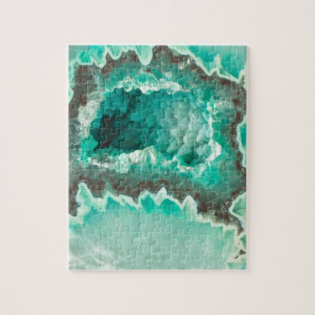 Minty Geode Crystals Jigsaw Puzzle (Vertical)