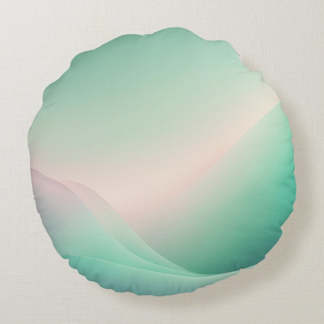 Minty Green Rose AI art  Round Cushion (Back)