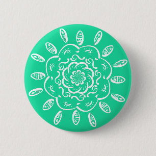 Minty Mandala 6 Cm Round Badge