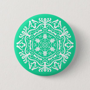 Minty Mandala 6 Cm Round Badge