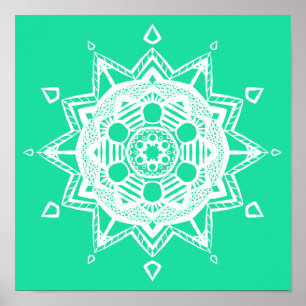 Minty Mandala Poster