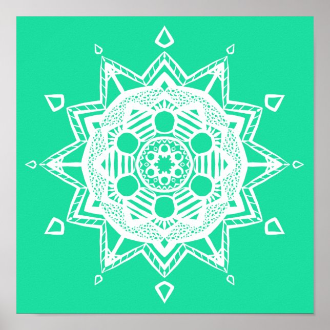 Minty Mandala Poster (Front)