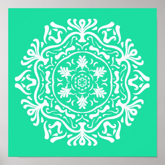 Minty Mandala Poster (Front)