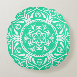 Minty Mandala Round Cushion
