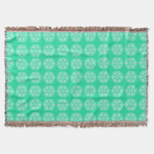 Minty Mandala Throw Blanket