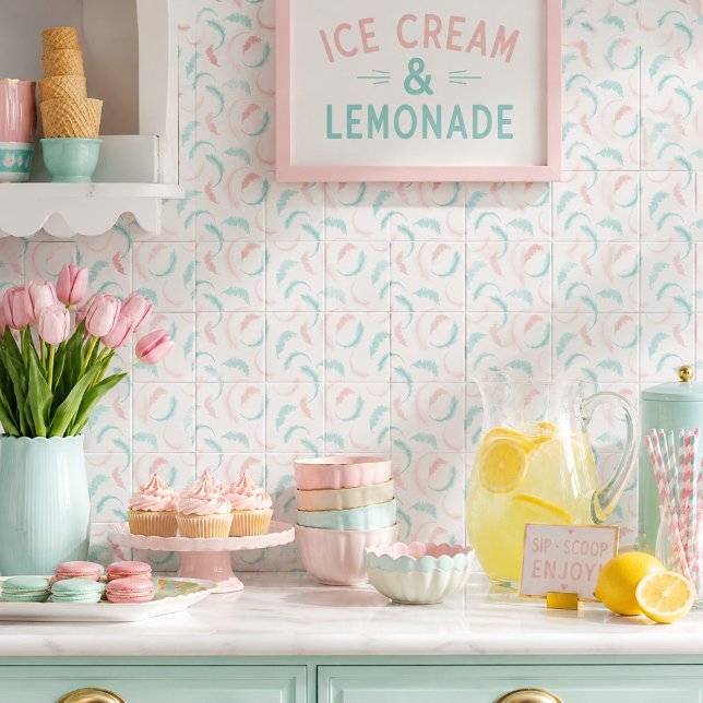 Minty Twirls and Blush Whirls Playful Tile (Creator Uploaded)