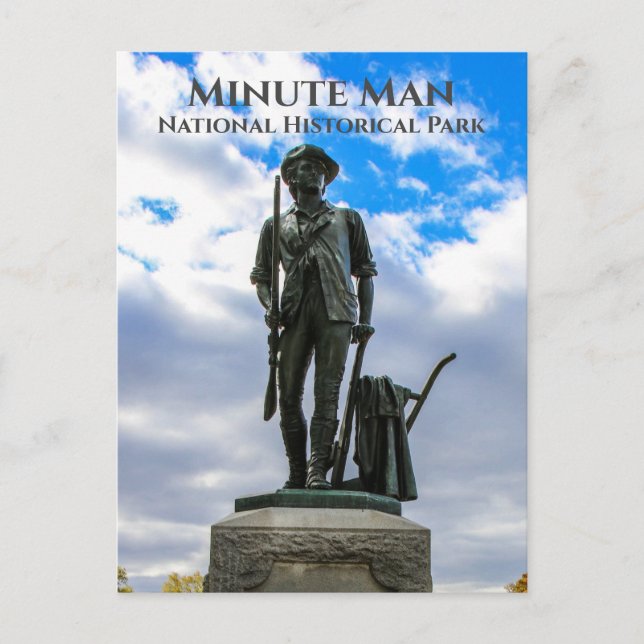 Minute Man Statue, Minute Man National Hist. Park Postcard (Front)