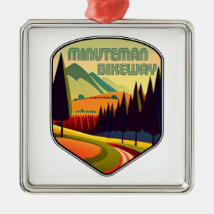 Minuteman Bikeway Boston Massachusetts Colours Metal Tree Decoration