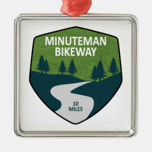 Minuteman Bikeway Boston Massachusetts Metal Tree Decoration
