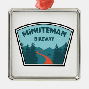 Minuteman Bikeway Boston Massachusetts Metal Tree Decoration