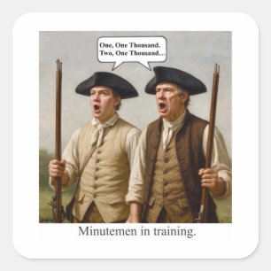 Minutemen in training. square sticker