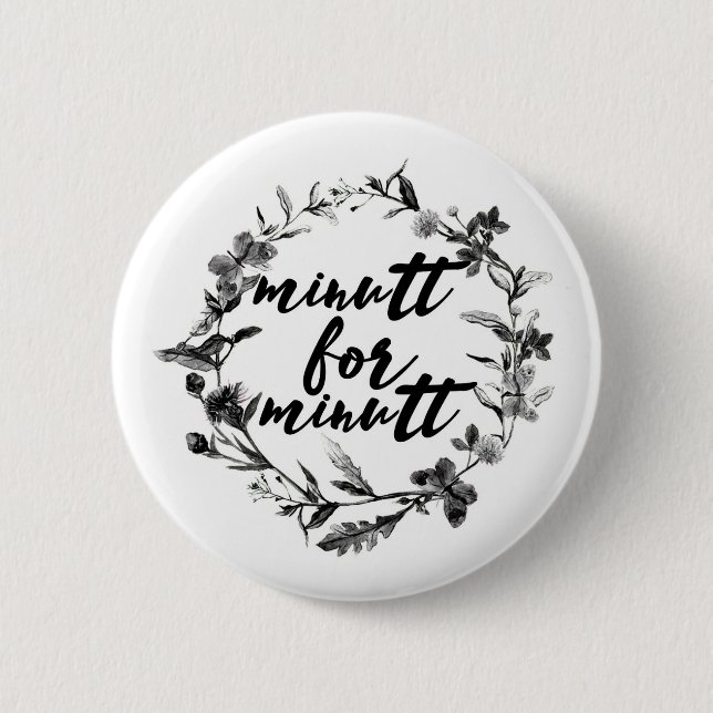 Minutt for minutt 6 cm round badge (Front)