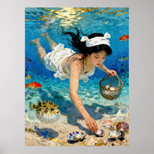 "Mio’s Descent" – An Ocean Portrait Poster