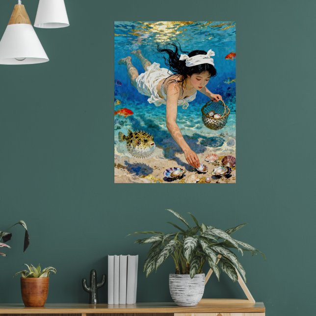 "Mio’s Descent" – An Ocean Portrait         Poster (Living Room 1)