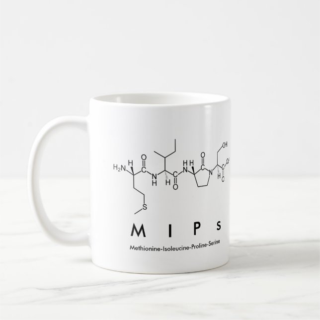MIPs peptide word mug (Left)