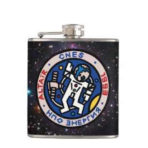 Mir-Altair Mission Patch Logo Hip Flask