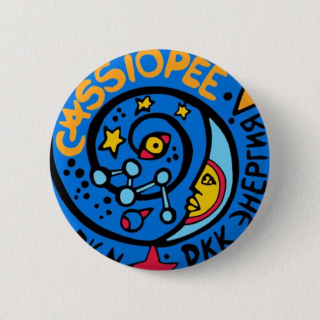 Mir-Cassiopee  Mission Patch Logo 6 Cm Round Badge (Front)
