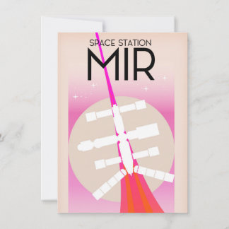 MIR Russian Space Station poster Invitation