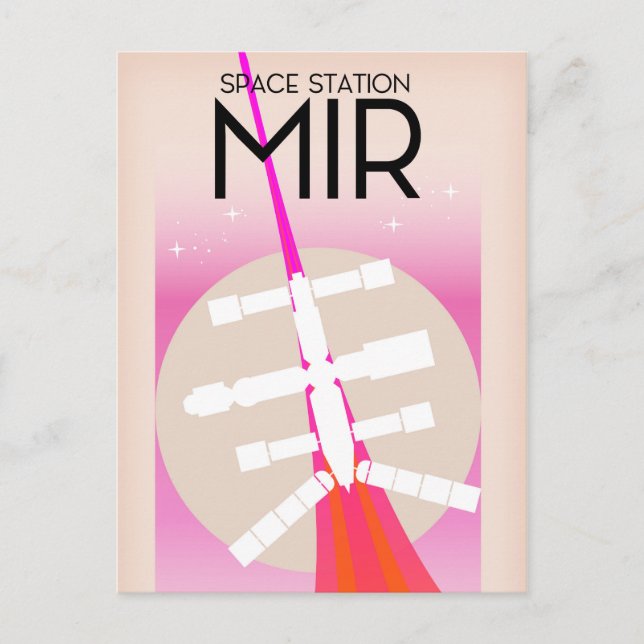 MIR Russian Space Station poster Postcard (Front)