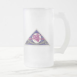 Mir Space Station USSR 1989 Frosted Glass Beer Mug