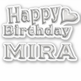 Mira Happy Birthday silver sticker