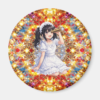 Mirabella in Golden Glow – Kaleidoscope Mandala  Magnet