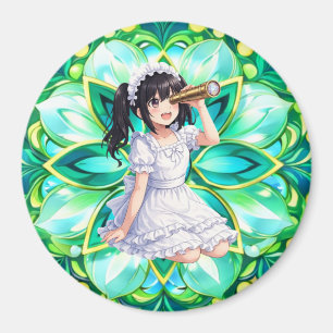 Mirabella in Green Light - Mandala Magnet