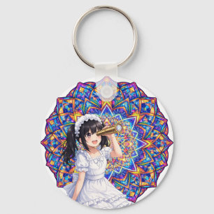Mirabella in Kaleidoscope Light - Color Mandala Key Ring