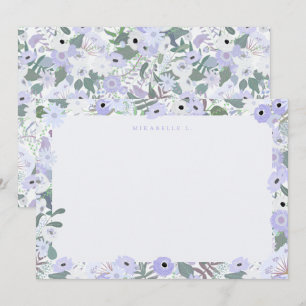 Mirabelle Flat Note Card in Lilac
