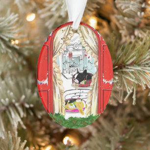 Mirabelle the boston terrier holiday ornament