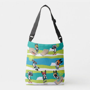 Mirabelle the boston terrier skateboarder Sk8r Crossbody Bag