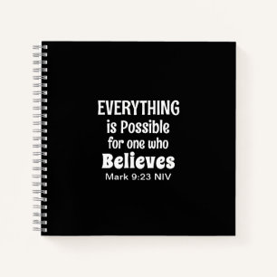 Miracle Bible Verse Christian Faith Black Notebook