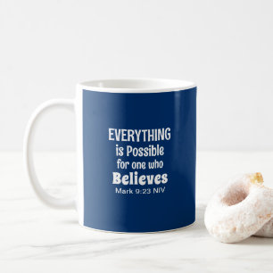 Miracle Bible Verse Christian Faith Navy Blue Coffee Mug