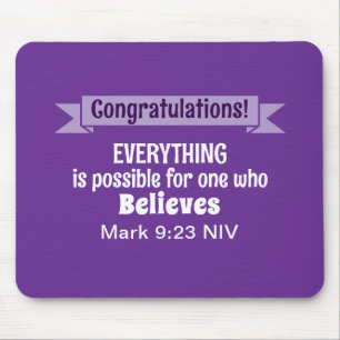 Miracle Bible Verse Christian Faith Royal Purple Mouse Mat