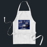 Miracle Light Standard Apron<br><div class="desc">(multiple products selected)a beautiful, l clear , lit contemporary Menorah on a rich blue background with most products saying "Happy chanukah" or 8 Nites Of toys on kids & doggie clothes.</div>