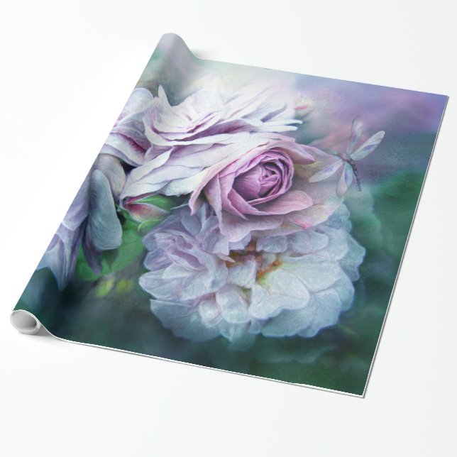 Miracle Of A Rose - Lavender Art Gift Wrap (Unrolled)